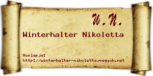 Winterhalter Nikoletta névjegykártya