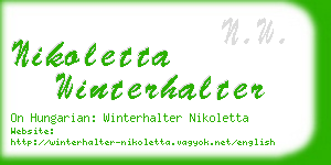 nikoletta winterhalter business card